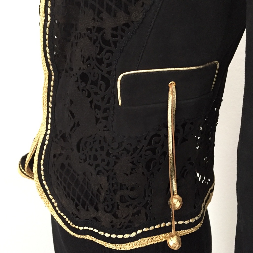 Roberto Cavalli dragon laser cut leather jacket - Picture 3 of 13